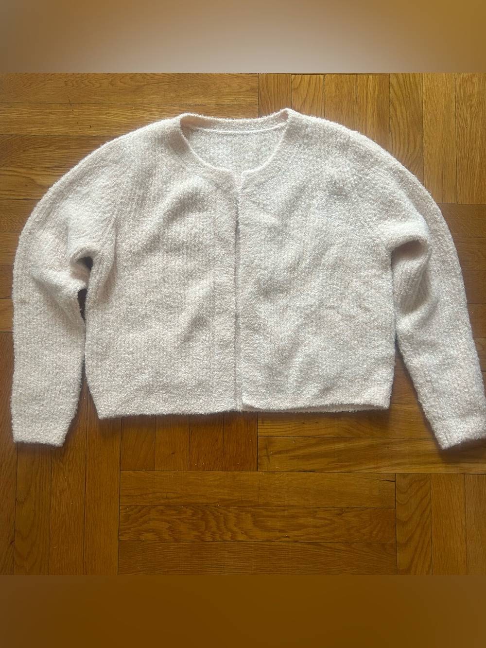 Cozy Bouclé Cardigan Sweater - Ballet Pink